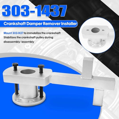 Crankshaft Pulley Removal Tool Kit Fit for 2009-2018 Jaguar Land Rover 3.0L V6/5.0L V8, Replaces 303-1437 303-1438 303-1439 303-1440 303-1441