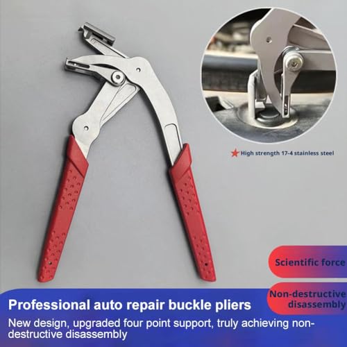 Car Clip Pliers & Trim Removal Tool, Spring-Loaded Fastener Rivet Remover for Auto Door Panels, Interior & Exterior Trim, Mechanic, Damage-Free Disassembly