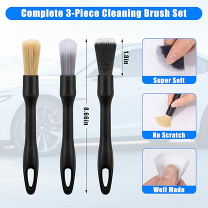 Car Wash Detailing Kit Cleaning Set with Foam Gun Sprayer, Long-Handle Brush, Large Wash Mitt, Towels, Complete Interior & Exterior Car Washing Supply Set (Blue) - color: Blue