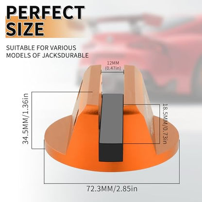 Universal Aluminum Grooved Magnetic Jack Pad, Jacking Puck Pinch Weld Frame Rail Adapter, for Car SUV Truck Pickup Sedan MPV Wagon, Change Tire Repair Tires Oil Change Must Have-Orange - color: Orange