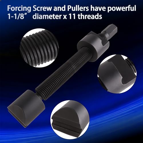 Dual Wheel Separator Tool Kit, 4-Piece Wheel Hub Removal Tool with 11 Threads One-Piece Pusher, Dual Wheel Removal Tool Fit for Most Dually Wheels,Truck,Bus,Van,Trailer, with Storage Case
