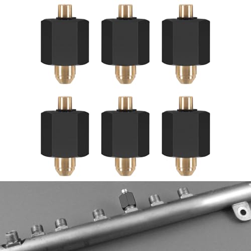 Bonbo 9864A 9864 Diesel Rail Fuel Injector Block Off Cap Tool Set, Fuel Pressure Test Adapter Kit for 2007-2018 Dodge Ram Cummins 6.7L, and 2006-2010 GMC Chevy Duramax 6.6L LBZ LMM, 6-PCS Set