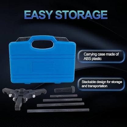 6PCS Harmonic Balancer Puller Set Jaw Puller for Harmonic Damper and Balancers Compatible for Chevy Chevrolet Chrysler GM Mitsubishi Vehicles Include 4 Forcing rods