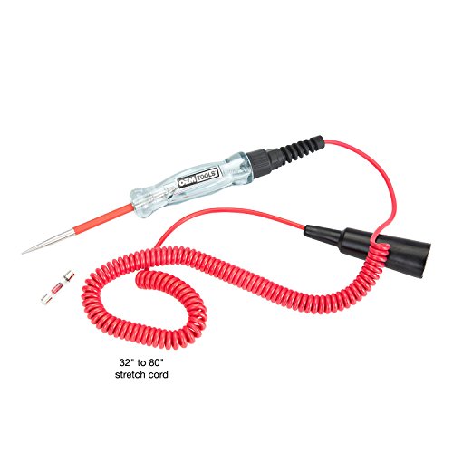 OEMTOOLS 25886 Circuit Tester 6-24 Volt, Black and Red, Live Wire Tester Electrical Tool, 12V Test Light Automotive Test, LED Test Light for Car Tests