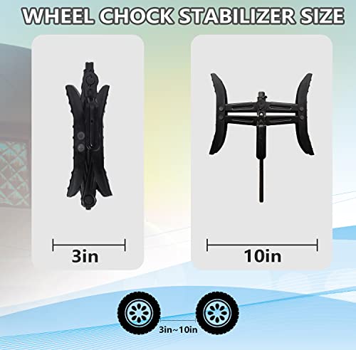 Camper Wheel Chock Stabilizer, RV X Chocks Wheel Stabilizer, Wheel Chock Scissor 2 Sets Tire Locking Chocks Accessories with Ratchet,hex Socket, Tool Kit, Gloves (Black) - color: Black
