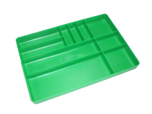 Protoco Tool Box Organization Plastic Tray with 10 Compartment, 16-Inch x 11-Inch x 1.5-Inch, Green - color: Green