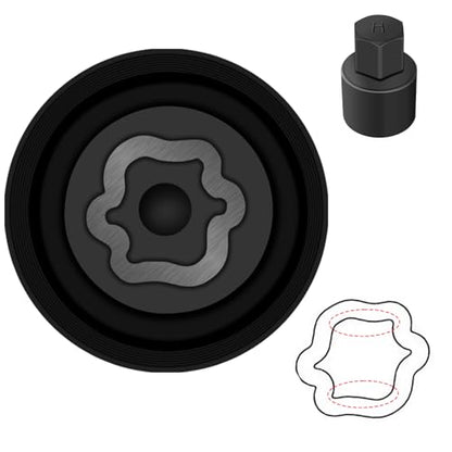 H-Wheel Locking Nut Key Compatible with Toyota, Lexus, Tacoma | Wheel Lock Nut Socket Adapter, Anti-Theft Lug Nut Removal Tool, Anti-Theft Screw Remover, Repair Tool, Tyre Fitting, garage - size: Socket H
