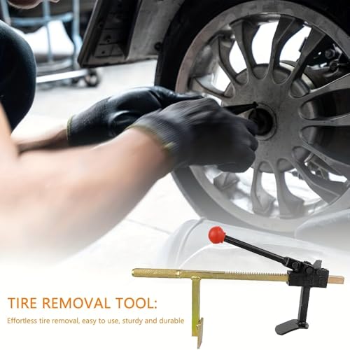 Small Manual Tire Changer & Bead Breaker Tool (Max 180mm/7), Portable Motorcycle Tire Removal Tool for E-Bike, Scooter & ATV, Heavy Duty Steel Rim Protector & Bead Buster