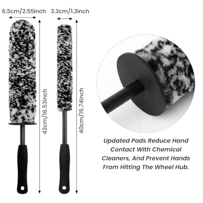 5PCS Wheel Cleaner Brush Kit, Tire Brushes, Rim Cleaner Brush,Car Detailing Brushes, Car Wash Tools for Wheels and Tires No Spatter - color: 5pcs