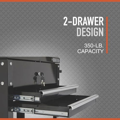 Ironton 28in. 2-Drawer Tool Cart - 30-1/2in.L x 14-1/2in.W x 33in.H, 350-Lb. Capacity - size: 2 Drawer