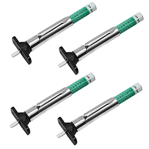4-Pack Tire Tread Depth Gauge 32nds, Tire Depth Measuring Tool Color Coded Green