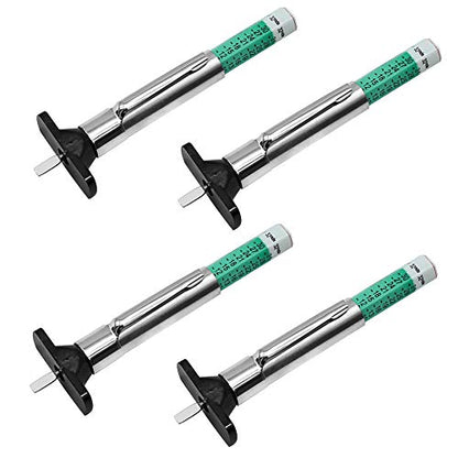 4-Pack Tire Tread Depth Gauge 32nds, Tire Depth Measuring Tool Color Coded Green