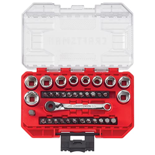 CRAFTSMAN Socket Set, SAE and Metric 1/4-in. Drive, 35 Piece (CMMT12005LZ)