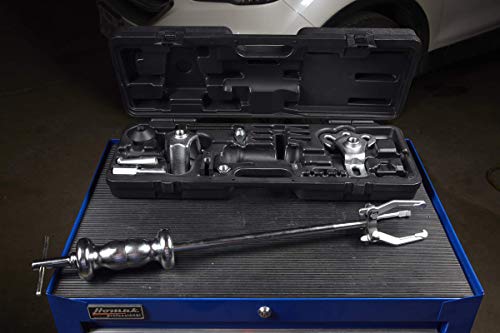 OTC 4579 9-Way Slide Hammer Puller Set with 5 lb. Chrome Plated Hammer, Multiple Puller Attachments Suitable for a Wide Variety of Pulling Jobs, and a Sturdy Blow-Molded Carrying Case