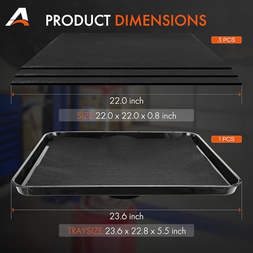 17892 Transmission Drain Pan with 3 Pcs 22'' Oil Drain Splash Pad, Universal Fluid Drain Funnel Compatible with 87031, 87032 Large Capacity for Oil, Coolant & Transmission Fluid Changes - size: 1PCS