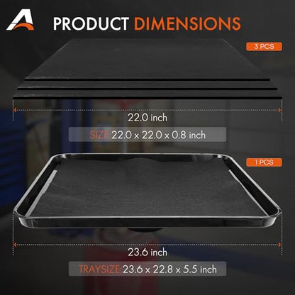 17892 Transmission Drain Pan with 3 Pcs 22'' Oil Drain Splash Pad, Universal Fluid Drain Funnel Compatible with 87031, 87032 Large Capacity for Oil, Coolant & Transmission Fluid Changes - size: 1PCS