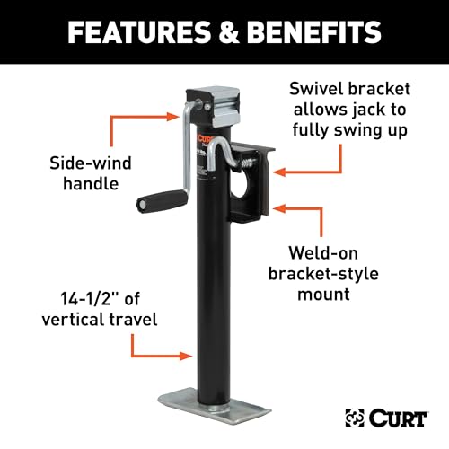 Curt 28306 Side Wind Bracket Mount Swivel Jack