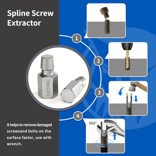 40 pcs Bolt Extractor Set, Screw Extractor, hub nut Removal Tool with Left-Hand Drill bit, HSS Cobalt Drill bit, Easy Screw Removal Tool Set for Damaged, Frozen, Broken, Rusty Screws and Bolts - size: 40