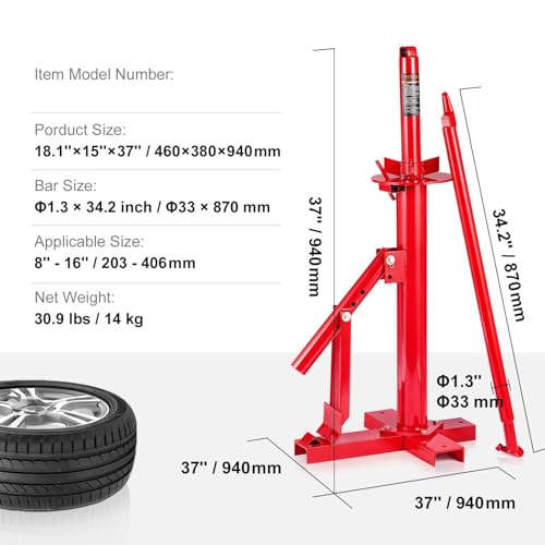 Manual Tire Changer, Portable Hand Bead Breaker Mounting Tool for 203-406 mm Tires, Compatible with Car Truck Trailer, Tire Mounting Machine for Home Garage Small Auto Shop