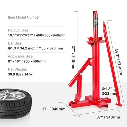 Manual Tire Changer, Portable Hand Bead Breaker Mounting Tool for 203-406 mm Tires, Compatible with Car Truck Trailer, Tire Mounting Machine for Home Garage Small Auto Shop