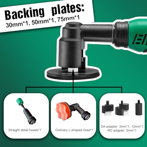 BATOCA S6 Mini Polisher Cordless Polisher for Car Detailing, 2x2.0Ah Batteries, 0mm Rotary Buffer, 3mm and 12mm Dual Action Polisher 1-3 Inch, 2 Different Speeds Heads Systems, 4.2k-21k or 1-5k RPM - size: Pro kit with 2 batteries