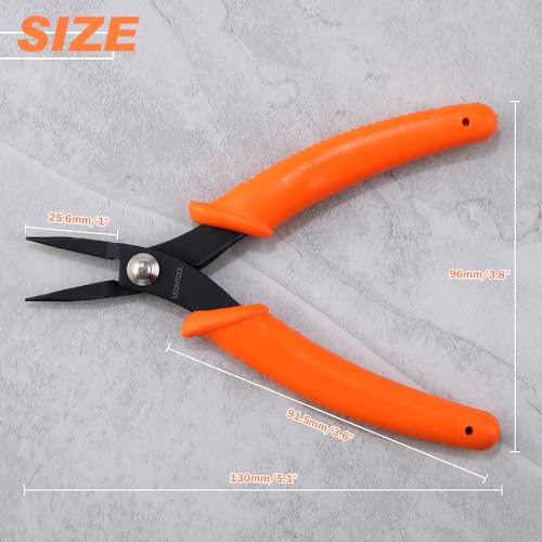 5-Inch Long Nose Pliers Specialty Pointed Nose Tweezer Nose Pliers | 1mm Diameter Tip, Smooth Jaw, Mini Precision Needle Nose Chain Nose Pliers for Jewelry Making Wire Wrapping, Object Gripping - style: Long Nose Pliers