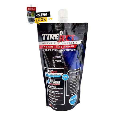 TireJect Off-Road Instant Tire Repair Tire Sealant Kit - Permanent Seal - Tread & Sidewall Punctures - Bead Leaks - Slow Leaks - Dry Rot - Fix and Prevent Flat Tires (20oz) - size: 20oz