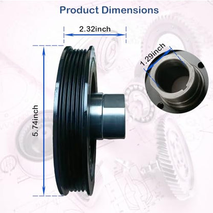 Harmonic Balancer Crankshaft 594-141 Crankshaft Pulley Compatible with 1996-2000 for Toyota 4Runner 1994-1998 for Toyota T100 1995-2004 for Toyota Tacoma Harmonic Balancer