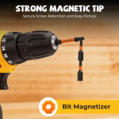 MulWark 43-Piece Impact Screwdriver Bit Set, Impact Rated S2 Steel Drill Bits with Magnetic Color-Coded Torx Bit Set & Magnetizer, Professional Drill Bit Set for Impact Drivers, DIY & Home Repair - style: 43PC screwdriver bit set