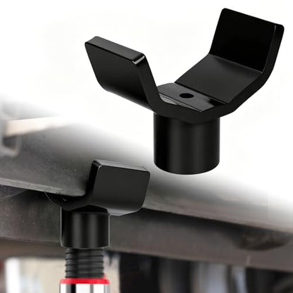 Bottle Jack Adapter - Universal Steel Adapter for Safe Jack Lift, Fits 1.61-Inch (41mm) or Smaller Bottle Jacks, Works with Round Axles (4.5" Max) & Square Axles (3.5" Max) - color: Black
