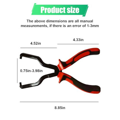 ZIMISI Fuel Line Plier, Quick Disconnect Release Removal Tool, Petrol Hose Clamp Clip Pliers, Fuel Line Disconnect Tool, Car Pipe Clip Repair Tool, Automotive Tools for Most Cars (Red/Black) - color: Red/Black