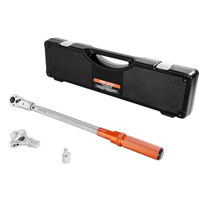 VEVOR Adjustable Torque Wrench 1/2 Inch Drive, 20-160Ft.lb/27.1-216.8Nm, 38MM Open End, 3/8 Inch Drive Torque Wrench with Interchangeable Jaw & Ratchet Head for HVAC, Car, Moto, Narrow Pipeline - size: 20-160FT.LB, style: 1/2-Inch