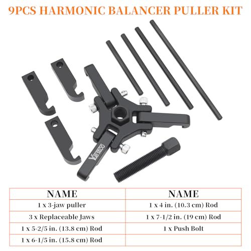 Harmonic Balancer Puller Kit, Adjustable Upgraded 3-Jaw Puller for Removal | Harmonic Balancer Damper Pulley Puller Kit, Compatible with Ford GM Chrysler Cadillac Chevy Trucks Mitsubishi - color: Blue Case