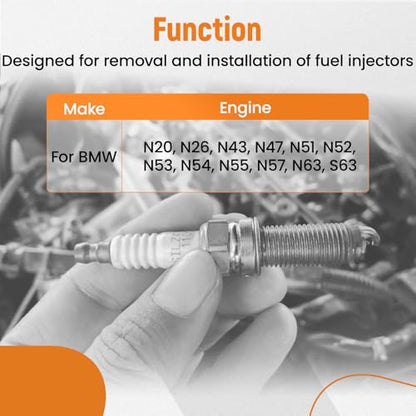 maXpeedingrods Fuel Injector Puller Removal Installer Kit for BMW N20 N26 N43 N47 N51 N52 N53 N54 N55 N57 N63 S63 Engine, Fuel Injector Extractor Slide Hammer Puller Set - style: for BMW