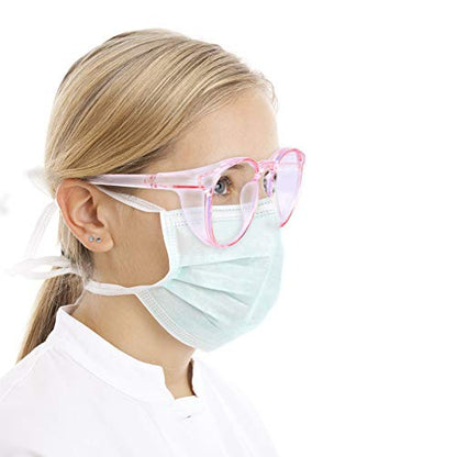 2 Pairs Anti Fog Safety Goggles Protective Glasses Blue Light Blocking Eyeglasses for Men Women - color: Round Pink+purple