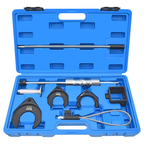 11 Piece Inner CV Axle Removal Tool, Heavy Duty Slide Hammer Puller Set | 63mm 48mm CV Joint Fork, Outer CV Joint Adapter and Steel Cable Adapter, Front Wheel Drive Axle Half Shaft Removal Tool Kit - size: 11pcs
