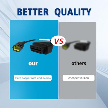 OBD2 Adapter Cable 3824-26 for KUBOTA Vehicles 4 Pin OBD2 16Pin to OBD1 4Pin OBDII Car Diagnostic Connector Compatible with OBD II Diagnostic Scanner