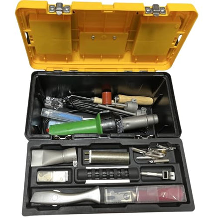 1600W Hot Air Plastic Welder Gun, Flooring Tool Set Handheld Torch Welder Pistol Vinyl PVC TPO Welding Heat Gun, with Butterfly Repair Welding Kit, Speed Welding Nozzles, Vinyl Flooring Kit