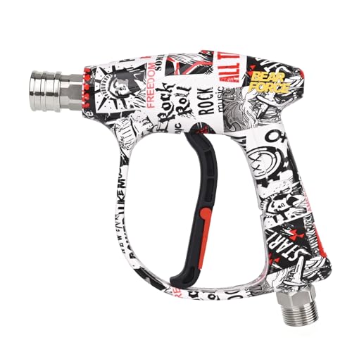 Bear Force High Pressure Washer Gun 3000 PSI Max, Power Washer Short Gun M22-ID14mm with 1/4“ Quick Connector, Car Wash, Car Cleaning, Car Care Detailing - size: A. Single Gun