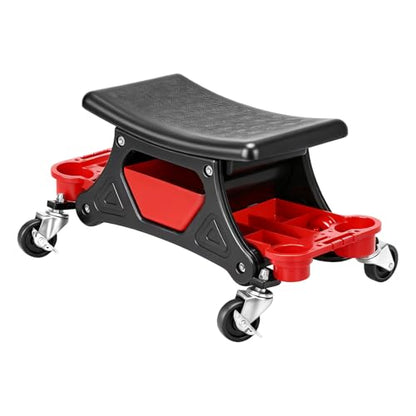 SUNROAD Mechanic Stool with Wheels Rolling Stool 300 lbs | Heavy Duty Rolling Mechanics Seat with Tool Tray, Rolling Tool Seat for Automotive Auto Repair