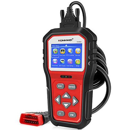 KONNWEI KW860 OBD2 Scanner Car Code Reader Diagnostic Scan Tool with Enhanced Live Data Stream and Upgraded Graphing Battery Status Check Function - color: KW860
