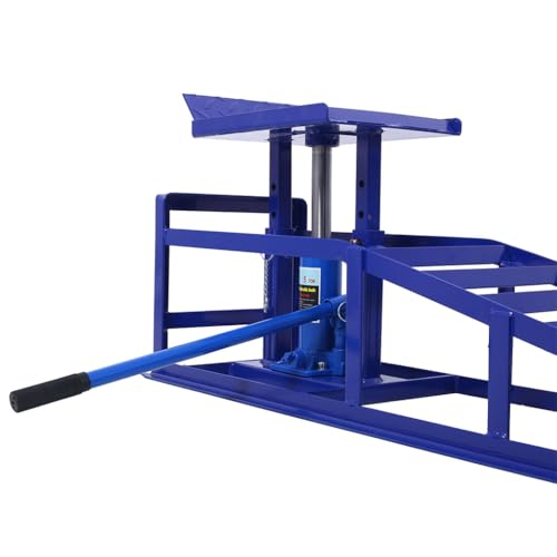 Hydraulic Car Ramps 2 Pack, 10000 lbs Heavy Duty Steel Vehicle Ramps with Adjustable Lift 9.8"-15", Low Profile Auto Service Ramps for Oil Change, Truck, Garage Repair,Blue - color: Blue