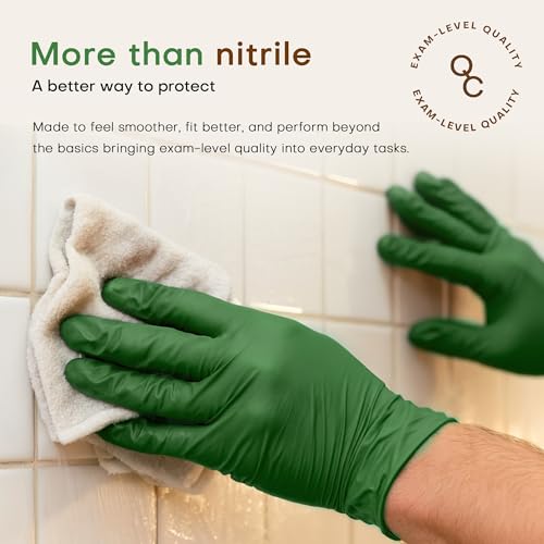 SUP Powder-Free Nitrile Exam Gloves, 100 Count Food Safe Latex-Free Disposable Gloves for Medical Lab Cooking Cleaning, Green - color: Smal (Moss Green)