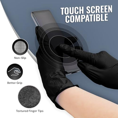 Reli. Black Nitrile Gloves, Large (250 Pack) | Heavy Duty Disposable Gloves | Powder Free, Latex Free, Food Safe | Single-Use | Premium Nitrile Rubber Material for Mechanic, Cleaning, Cooking