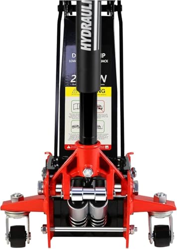2.5 Ton Low Profile Floor Jack, Heavy Duty Steel Racing Floor Jack with Dual Pistons Quick Lift Pump, Lifting Range 3.5"-19.5", Hydraulic Professional Car Jacks 2.5 Ton/5000 LBS Capacity, Red - color: Red - 2.5 Ton(Dual Pump), Lift 3.5"-19.5"