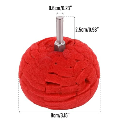 3PCS 3'' Power Polishing Ball Tool for Drill, Waxing Car Wheel Polisher Detailing Adapter Round Buffing Cone Finishing Pad with Attachment Hub Date Sponge Buffer Automotive Car Accessories Motorcycle