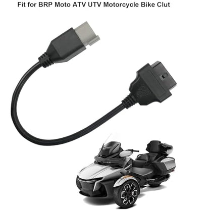 6 Pin OBD Motorcycle Cable 6pin OBD obd2 Diagnostic Moto Motorrad Adapter CAN OBD2 OBDII Diagnostic Connector for BRP Moto ATV UTV Motorcycle Bike Polaris Slingshot Motorbike Sportsman
