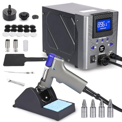 WEP 948D-I 110W High Power Desoldering Station with 4 Desoldering Nozzles, Temperature-Controlled with 3 Pre-set Channels, Tiltable Display, ESD-Safe