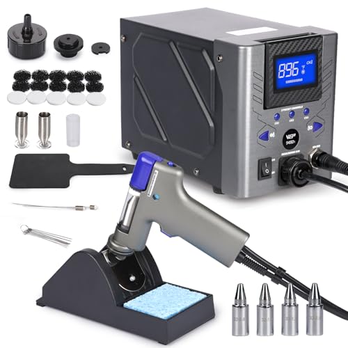 WEP 948D-I 110W High Power Desoldering Station with 4 Desoldering Nozzles, Temperature-Controlled with 3 Pre-set Channels, Tiltable Display, ESD-Safe
