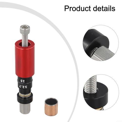 Bike Shock Bushing Tool, Rear Shock Absorber Removal and Install Kit with Spare 14mm Bushing, Aluminum Alloy and Stainless Steel Maintenance Tool for DU(Red) - color: Red